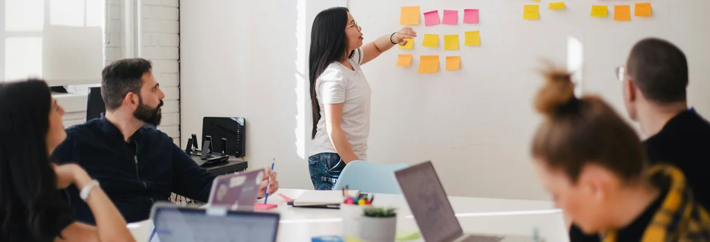 Team collaborating on a project