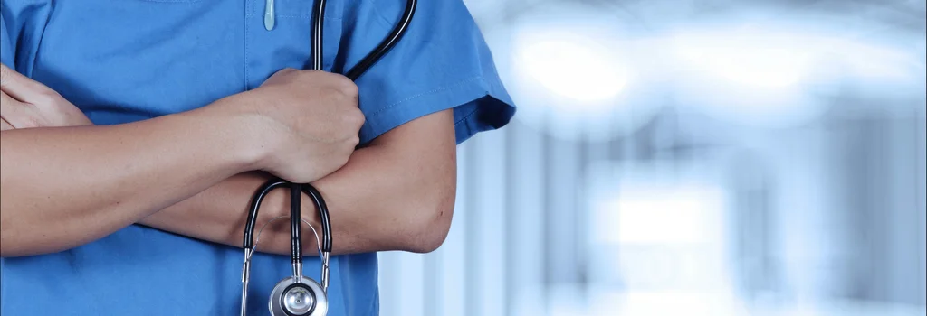 Medical professionals analyzing data